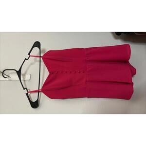 Monteau Red Sleeveless Shirt with Button Front Detail Size Large- W04